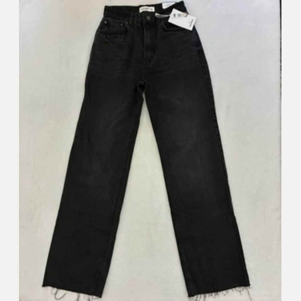 Black High-rise Straight Leg Jeans Sz 12 Nwt